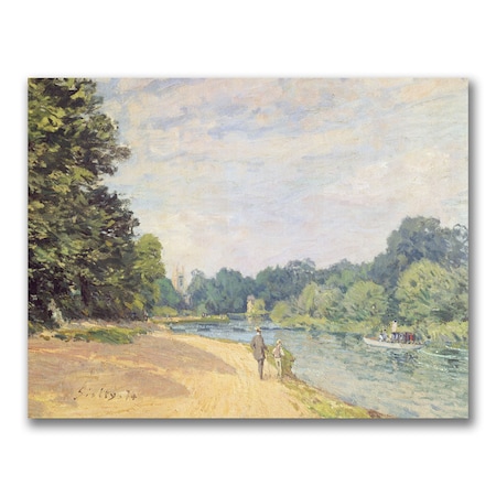 Alfred Sisley 'The Thames With Hampton Church' Canvas Art,24x32